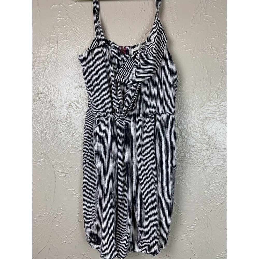 Rachel Roy Black White Striped Ruffle Sundress Dress Size Large